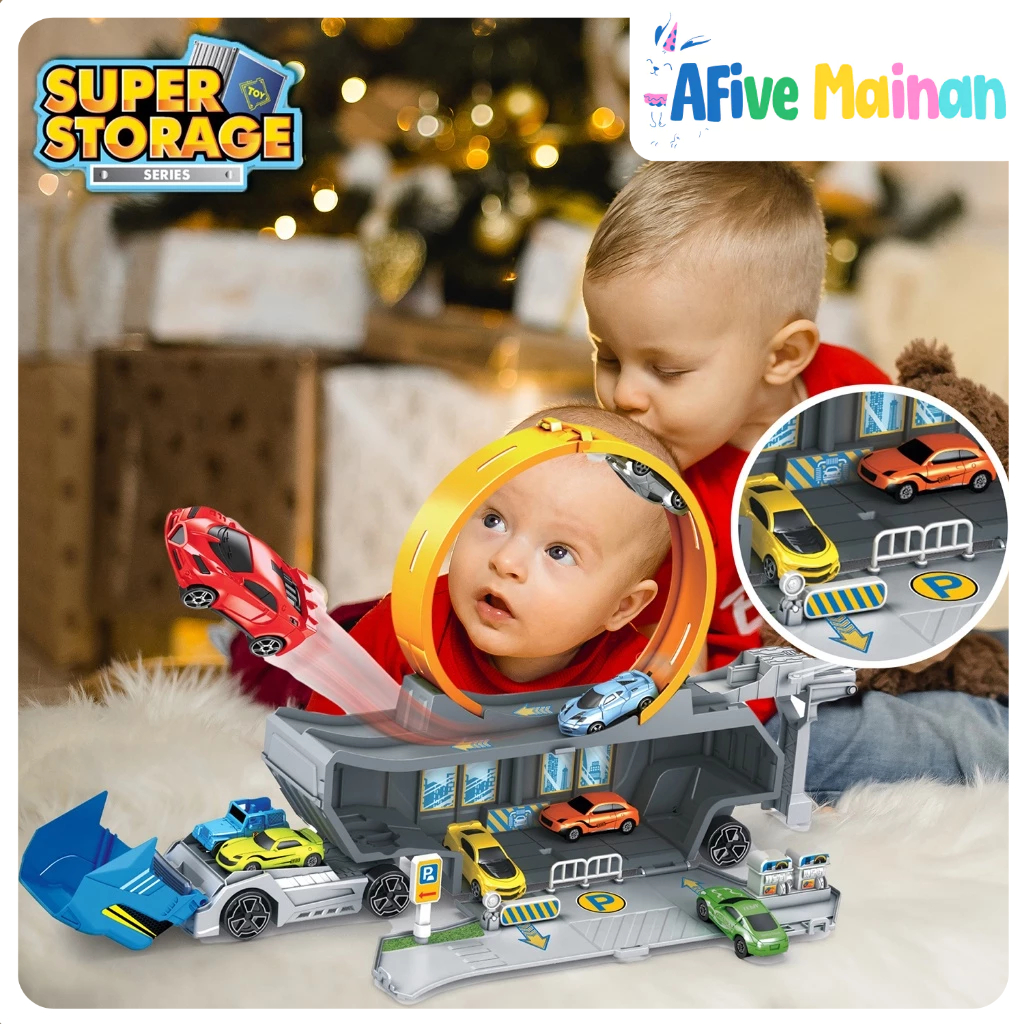 [AFive] Mobil Deformed Fire Truck Mainan Super Storage Garasi Jalan Mobil Diecast Kado Ulang Tahun