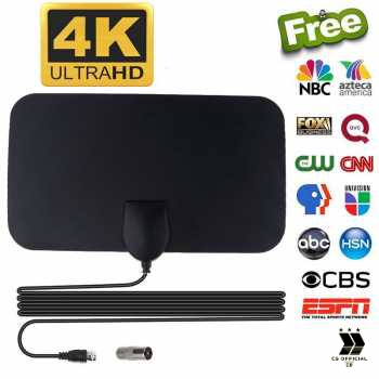 Antena TV Digital DVB-T2 4K High Gain 25dB Antena Tv Indor Digital