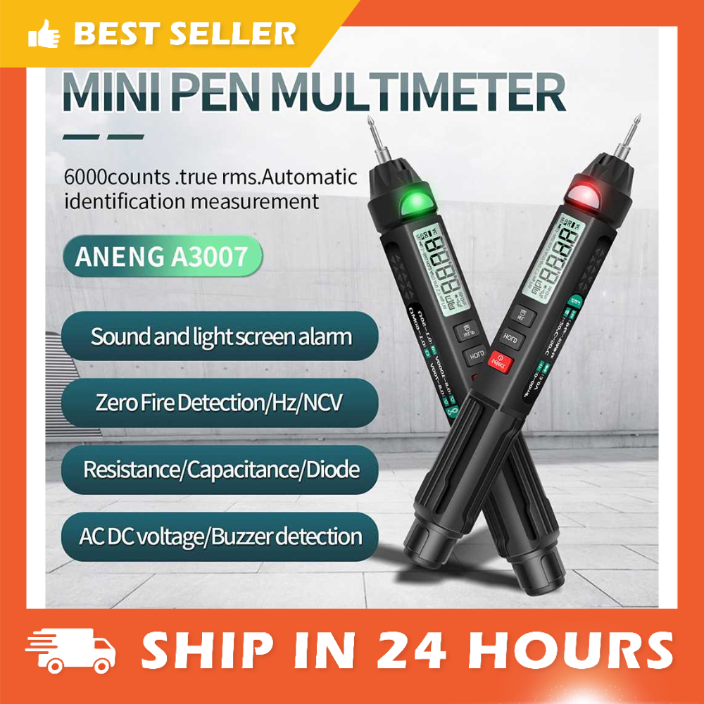 ANENG A3007 Multitester Mini Digital Multimeter Voltage Tester Pen AC/DC Akurat Detail Hemat Baterai