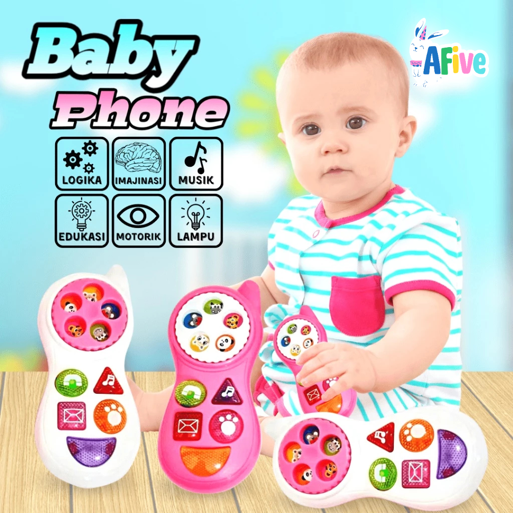 [AFive] Baby Phone Mainan Anak Balita Anak Perempuan | Mainan Bayi 6 Bulan Mainan Edukasi | Mainan C