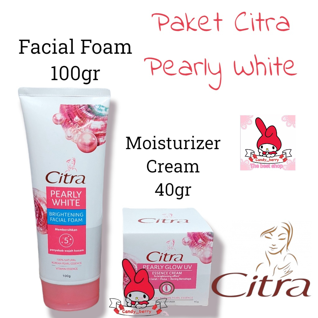 Paket CITRA Hazeline Pearly White Uv Facial Foam 100gr + Moisturizer Cream 40gr CB