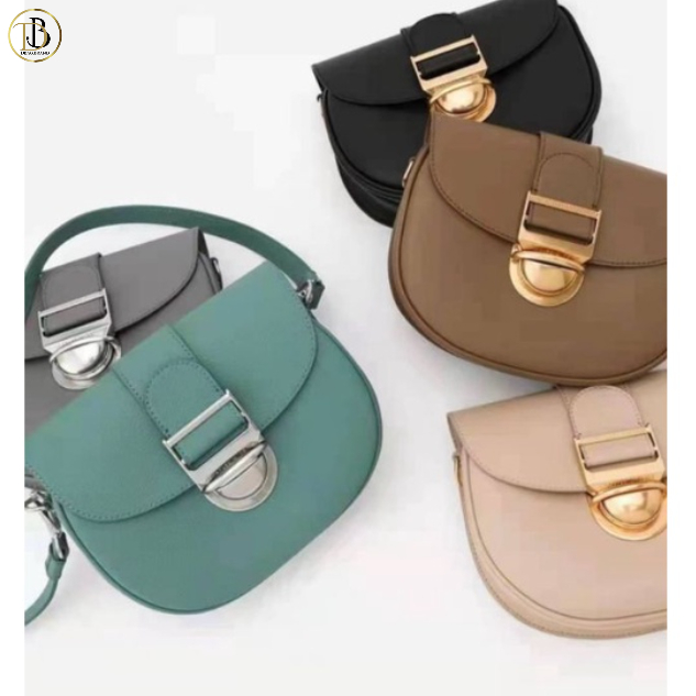 Tas Wanita C K - C Amalia Metallic Push Lock Crossbody Bag - tas Premium Quality Bisa COD - Tas slem