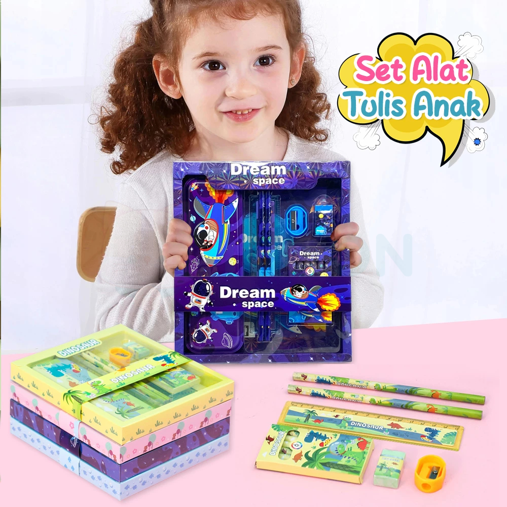 

IDOON Stationary Set Kotak Pensil Anak Set Stationery Alat Tulis Kotak Pensil Karakter