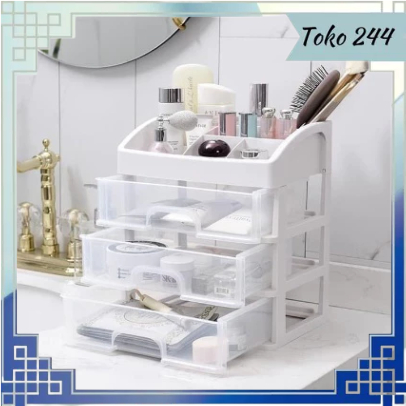 Rak kosmetik Laci 3 Sususn Plastik - Rak Makeup Organizer