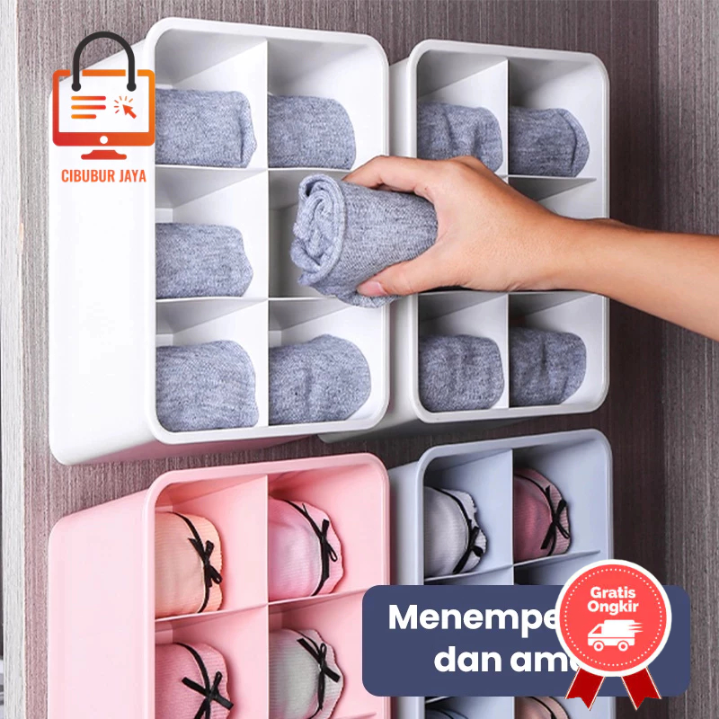 CIBUBUR JAYA STORAGE ORGANIZER UNDERWARE 6 PETAK  BOX KOTAK PENYIMPANAN KAOS KAKI PAKAIAN DALAM RAK 