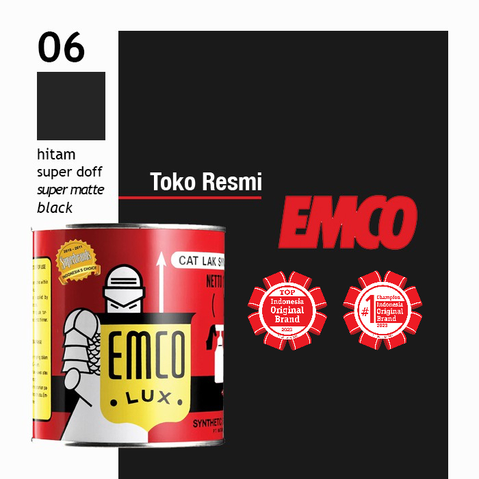Emco Lux Cat Kayu & Besi 1kg - Hitam Super Doff