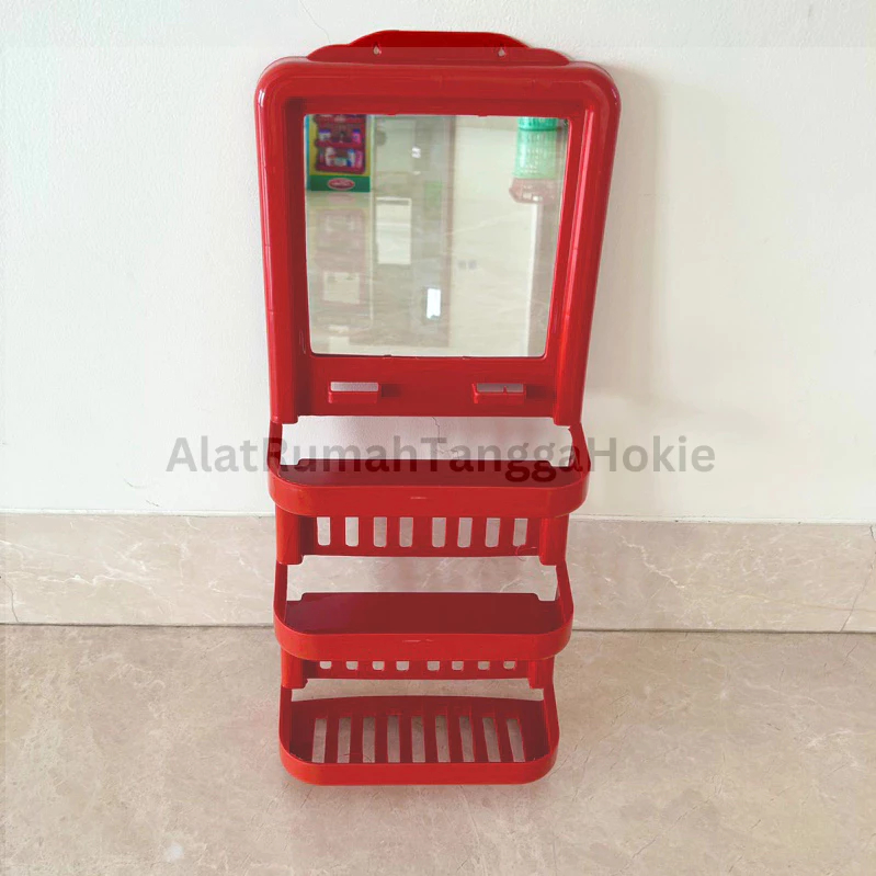 Rak Kamar Mandi Dinding Sabun Tempel Kosmetik Make Up Kaca Gantung Tempat Sabun Kaca Ukuran Besar