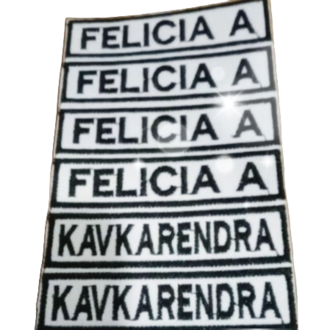 bordir nama seragam sekolah/patch/logo/atribut/pdl tni