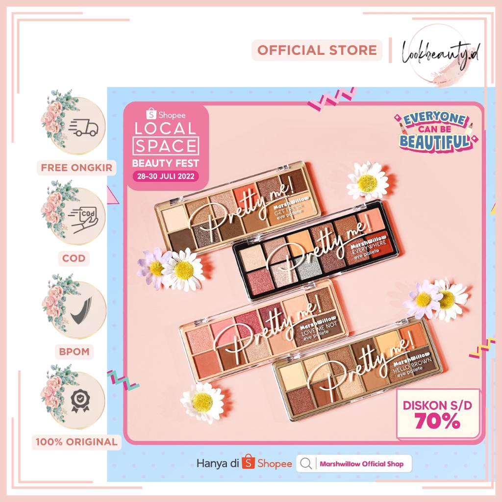 CepatSampai- Marshwillow Eyeshadow Pretty Me Eye Palette - Sugar Dust Palette - eyeshadow Marshwillo