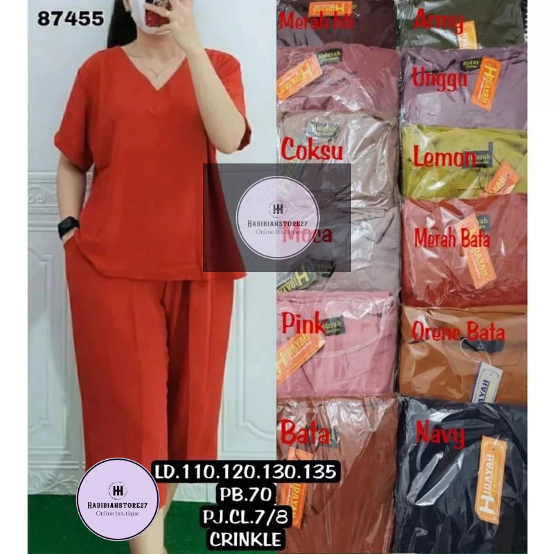 SETELAN ANDIN CRINKLE//one set crinkle airflow lengan pendek