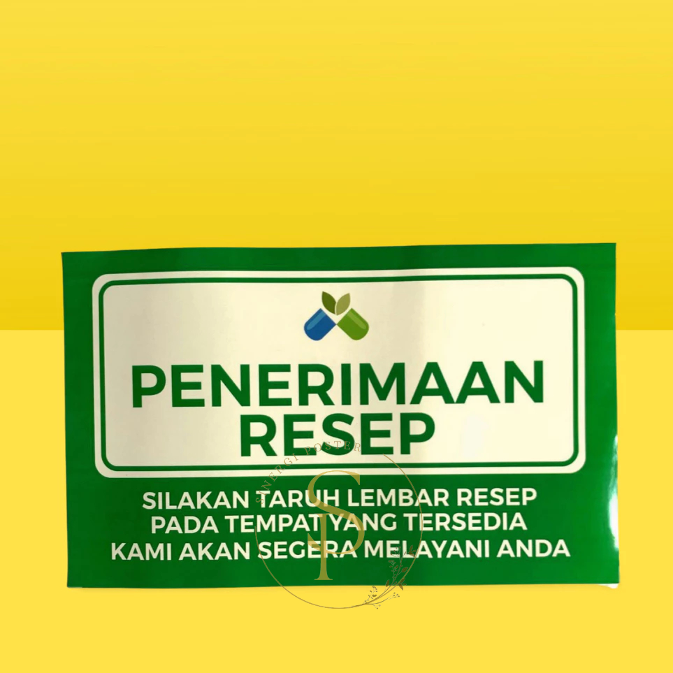 

Stiker Penerimaan Resep 31x19 cm | Stiker Nama Ruang Klinik Rumah Sakit | Sticker Apotek Laminasi