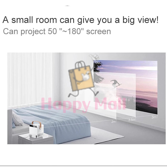 LOWESTPRICE Proyektor HD Smart Ram 1gb Rom 32gb 8000 Lumens Projector 1080P & 4K With WiFi &