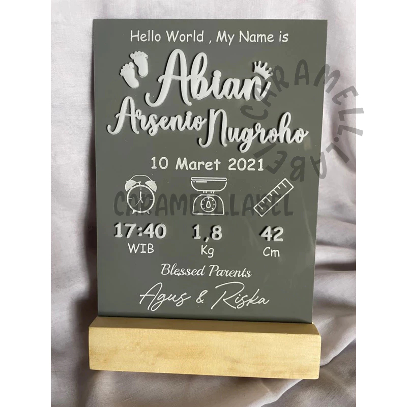 HOSPITAL BOARD ACRYLIC / PAPAN NAMA BAYI / CUSTOM / HANDMADE