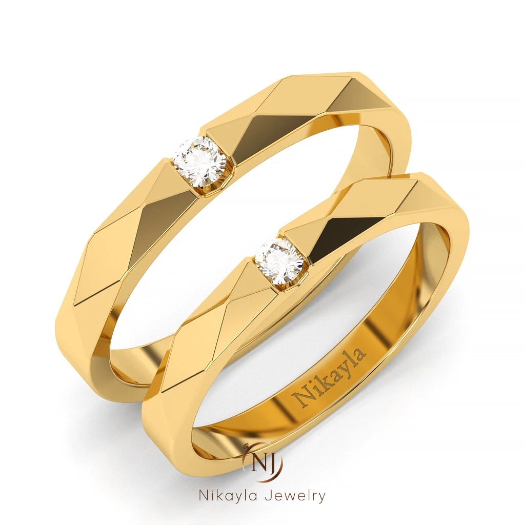Nikayla Jewelry - Couple Rings Cincin Nikah Emas Murni 18 K