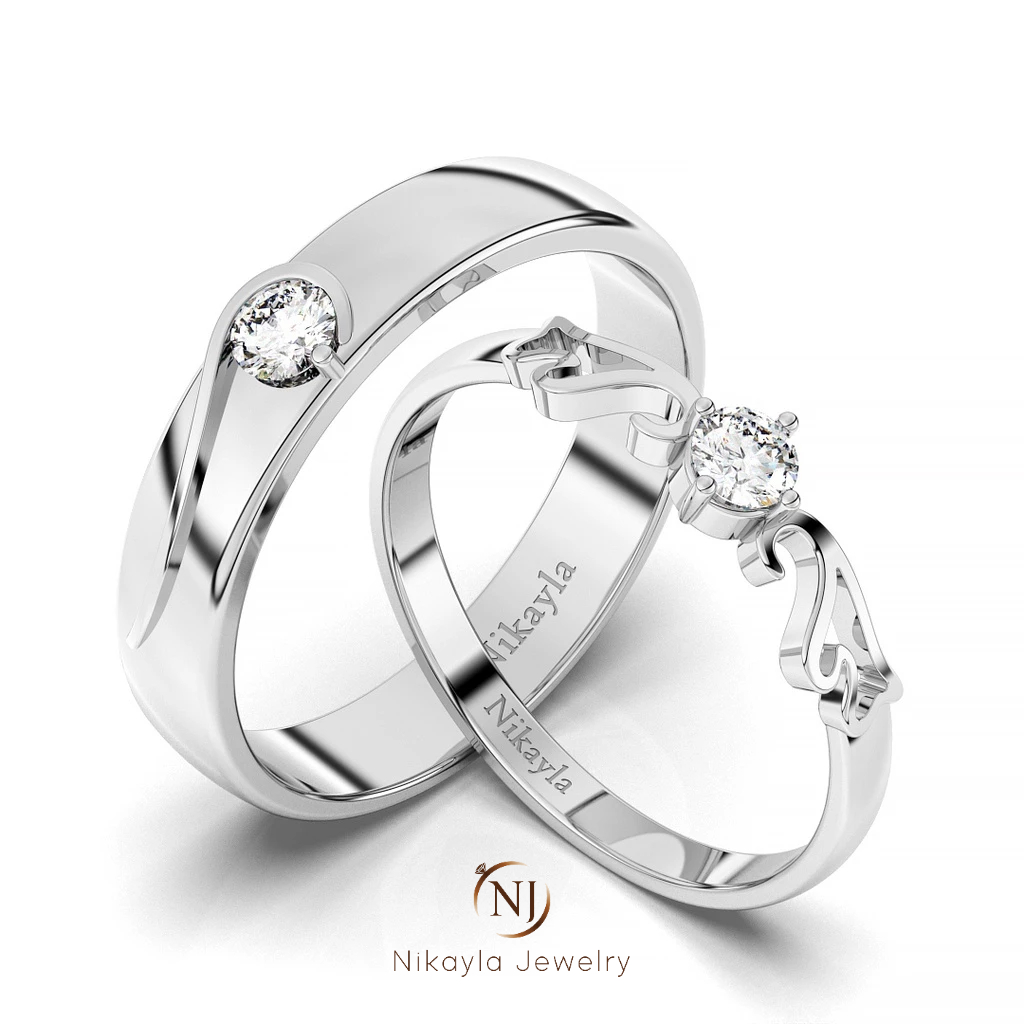 Nikayla Jewelry -  Cincin Perak Couple Tunangan Cincin Nikah