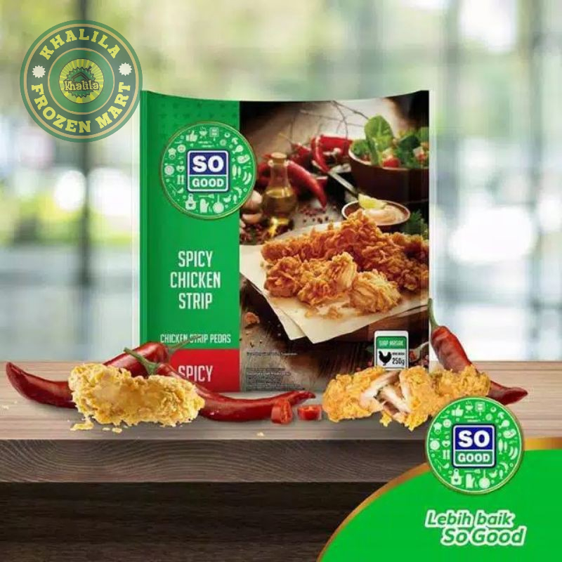 

SO GOOD SPICY CHICKEN STRIP KEMASAN 250 GRAM 250GR