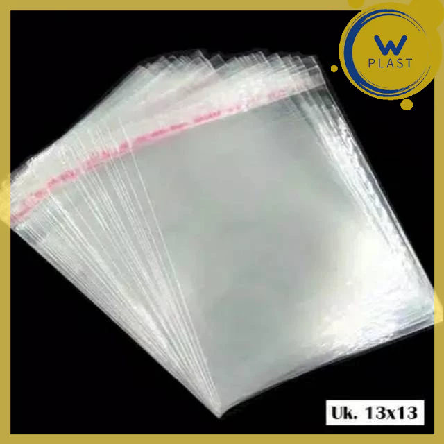 

OPP ( 13x13 ) --- 100 pcs @Pack | kantong plastik bening + seal perekat lem snack roti aksesoris kue undangan kotak ekonomis murah termurah kuat 13 Pack
