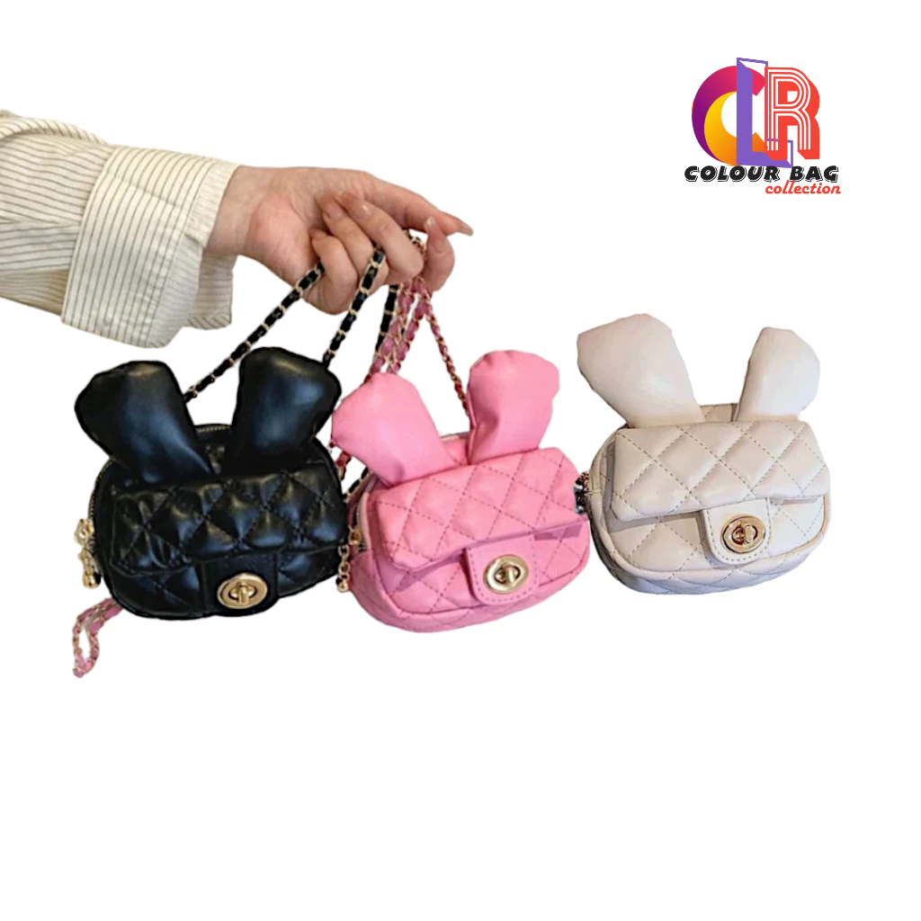 CLR - Tas Wanita Selempang Tali Rantai Sling bag Model Korea Lucu Unik Terbaru Kekinian Muat Hp