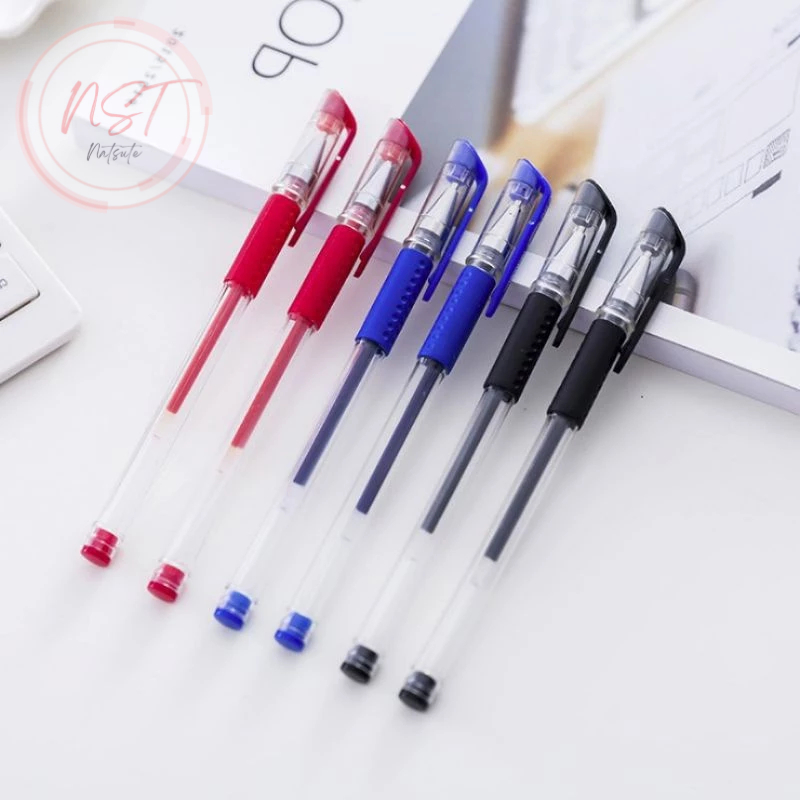 

Pulpen Gel 0.5mm Pena Tinta Cair Alat Tulis Sekolah Kantor Pen Warna Hitam Merah Biru