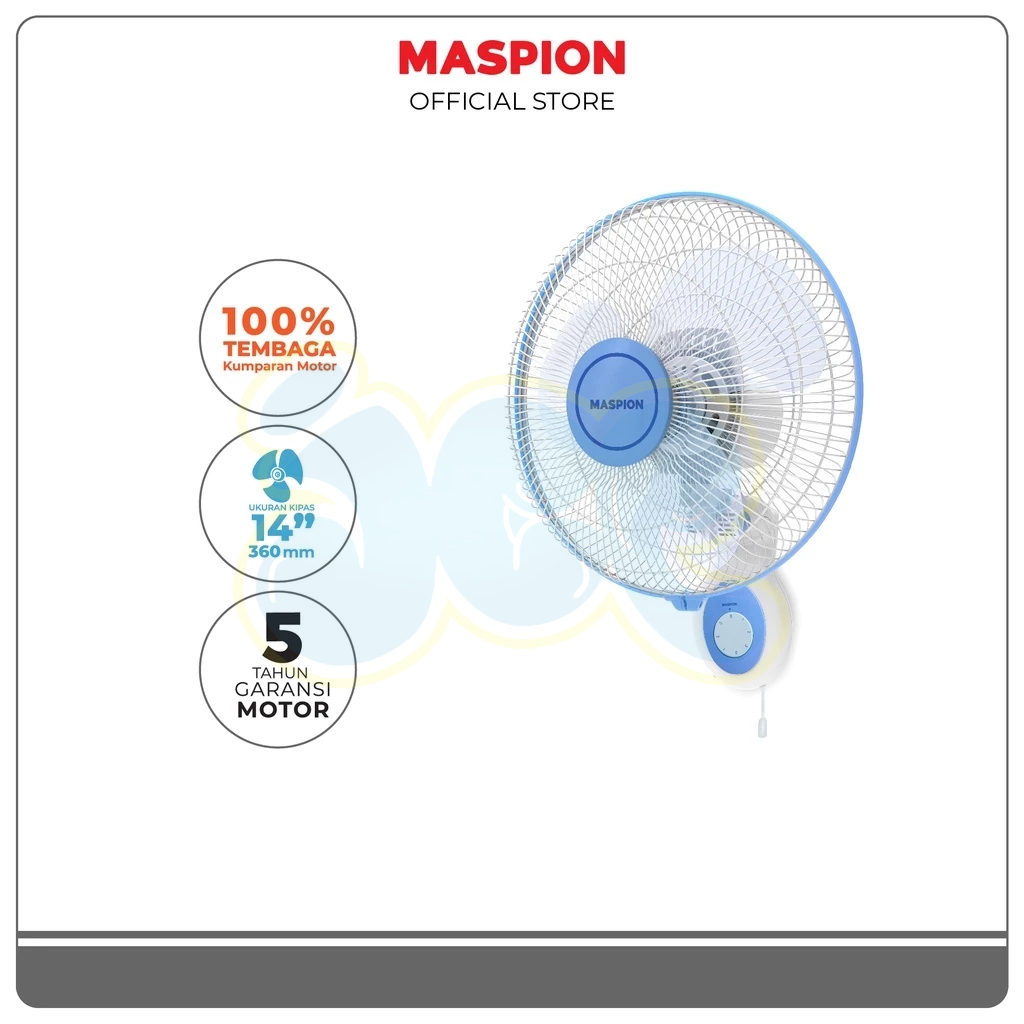 K.E.S - Maspion Wall Fan Kipas Angin Dinding 14 Inchi MWF-3602K // 3602 K