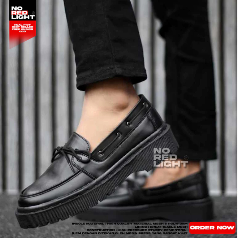 Sepatu Oxford Hitam Hak Tinggi Docmart Pria
