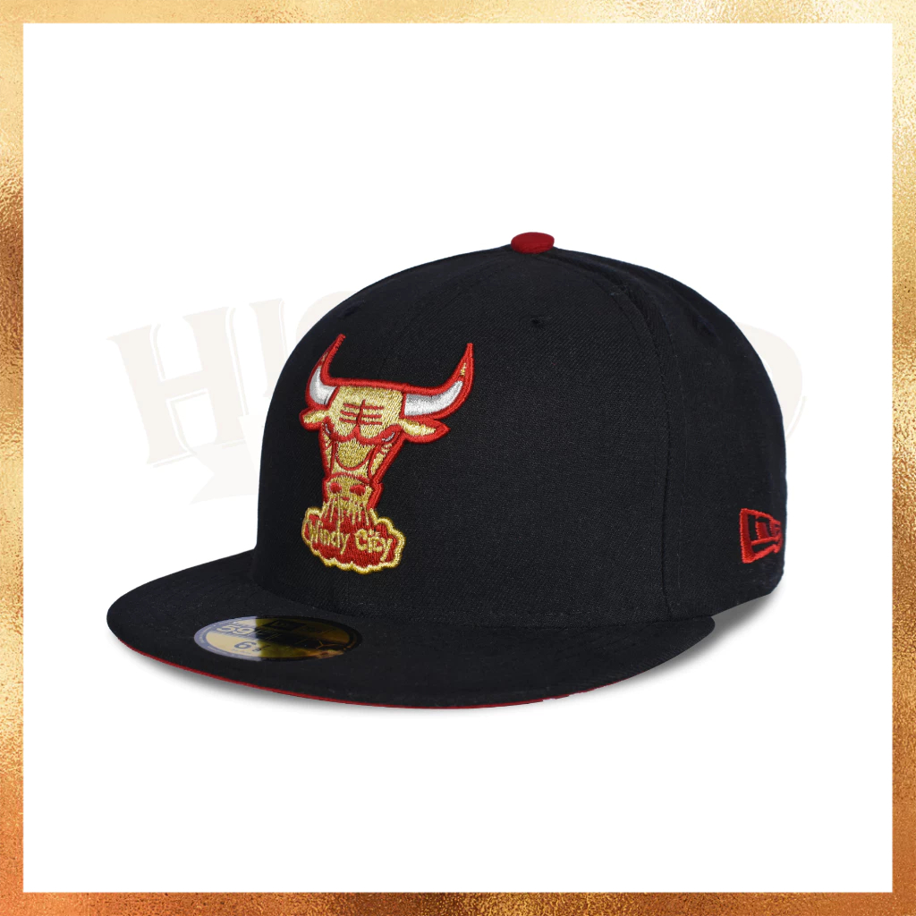 Topi New Era  Chicago Bulls HWC Black Red 59FIFTY Hat Original