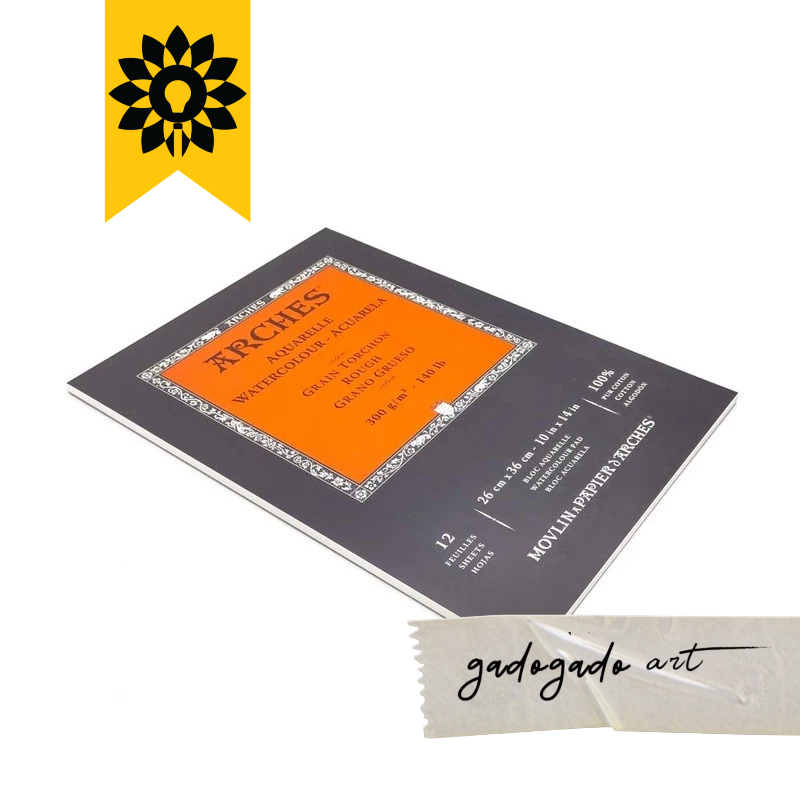

Kertas Arches Natural White Watercolour Pad, Rough, 300G, 26 X 36 Cm - 12Sheets RJ4