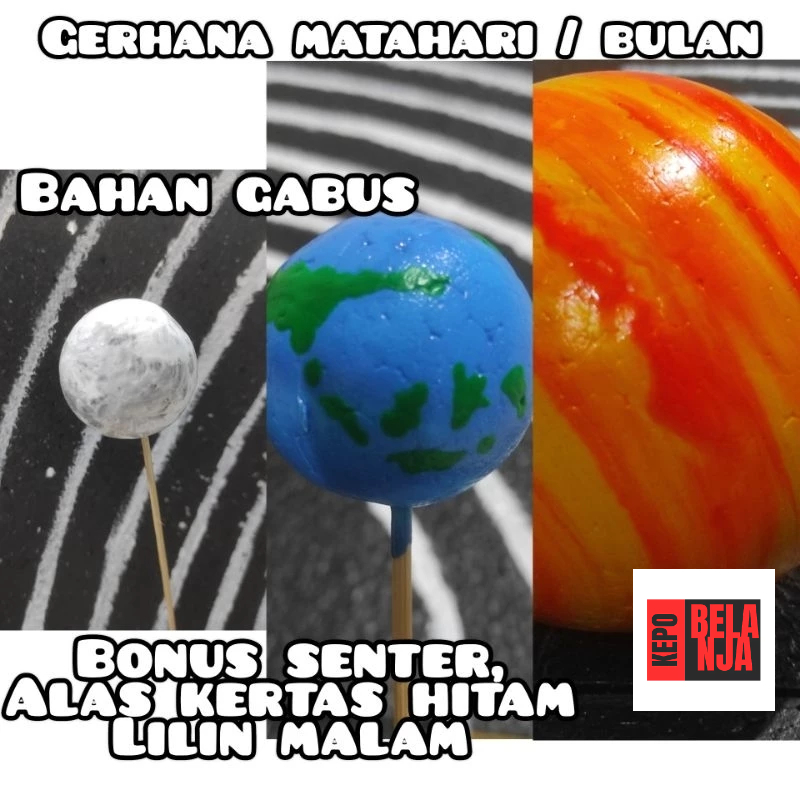 Paket gerhana matahari | Tugas sekolah anak IPA bikin gerhana bulan dan bumi|gerhana styrofoam gabus