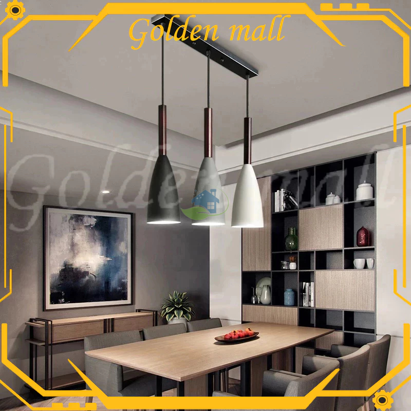 ⭐ COD ⭐ Lampu Gantung Minimalis Nordic 3 Pcs Set - Besi Anti Karat, Untuk Ruang Tamu, Cafe & Dapur, 