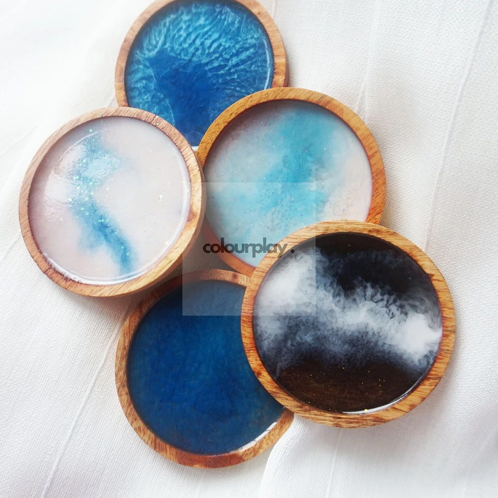 Resin and Wood Coaster Tatakan Gelas Mix Kayu dan Resin | Trinket Dish