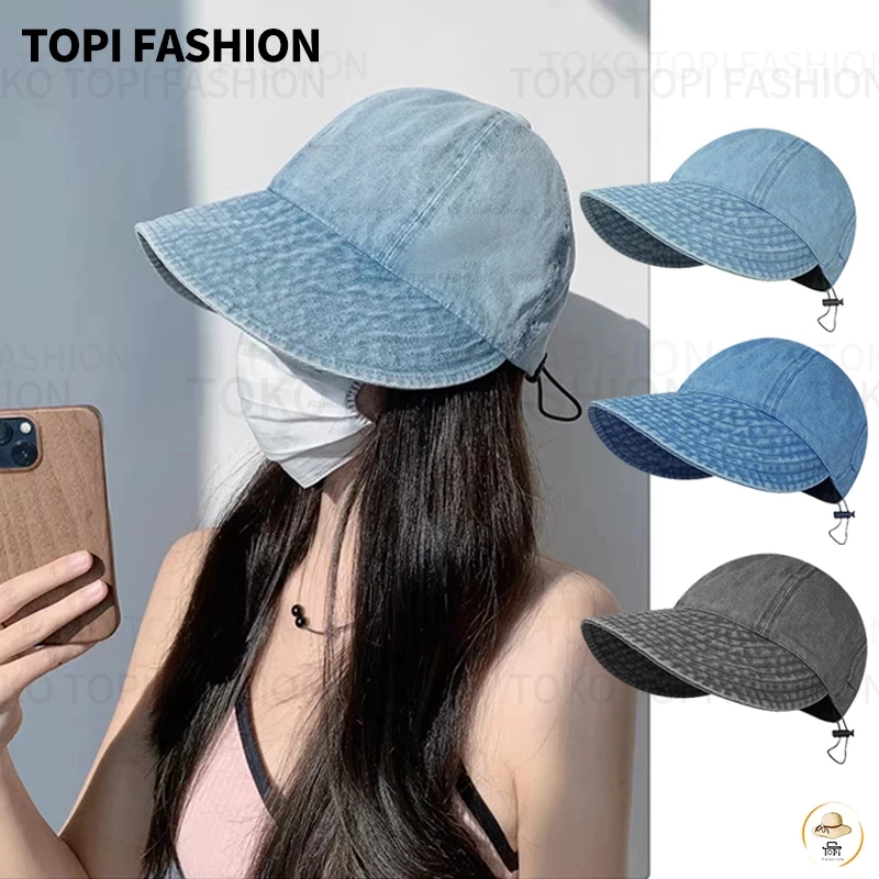 Topi Korean style kualitas import / Topi wanita bucket murah topi koboi wanita dapat dilipat topi de