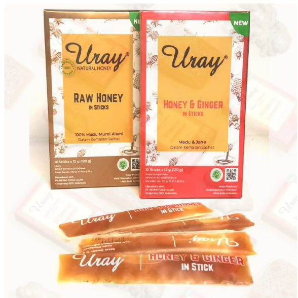 

Madu Alam dalam kemasan Stick 120g (10 Stick), Madu Murni dari Lebah dengan Varian Rasa Ginger