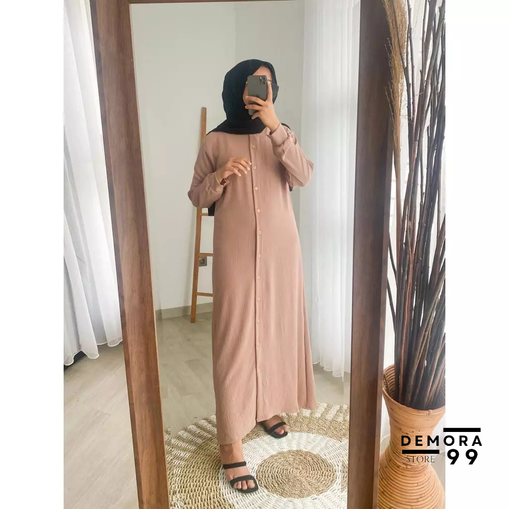 BASIC DRESS CRINKLE - Dress Wanita Simpel Elegant Dress Crinkle Air Flow Termurah