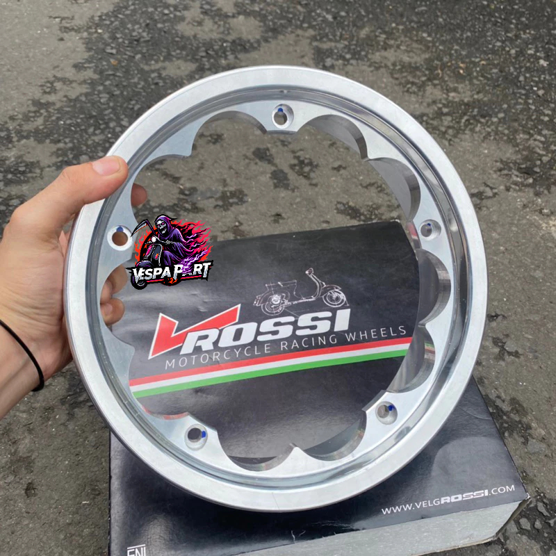 Veleg Velk Velg Vespa Tubles Tubeless Ring 10 R10 VROSSI Chrome GERIGI LANGKA Vespa Super Sprint Px 