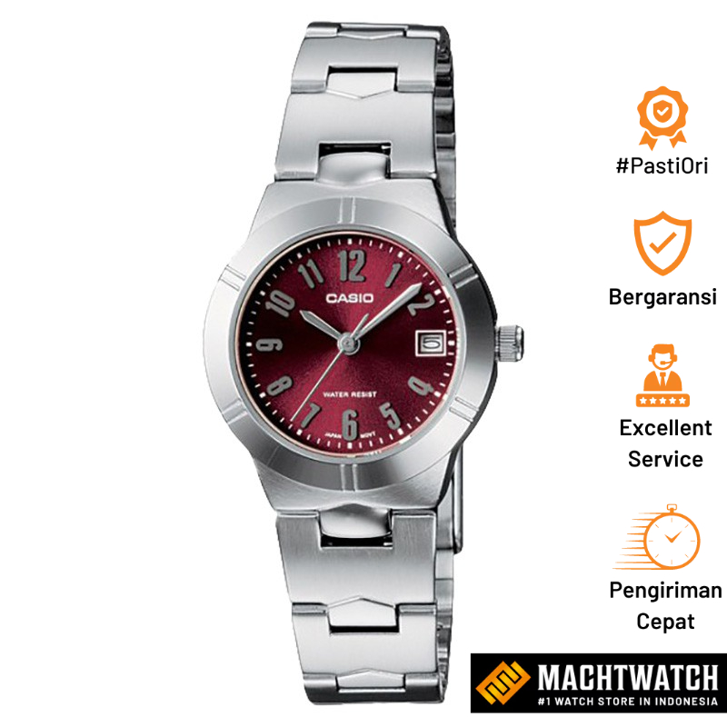 Jam Tangan Wanita Casio Standard LTP-1241D-4A2DF LTP1241 LTP-1241D Red Dial