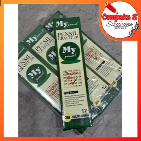 

12pcs Pensil My Pencil 2B Hijau Pensil Serut Kayu - UTI0525