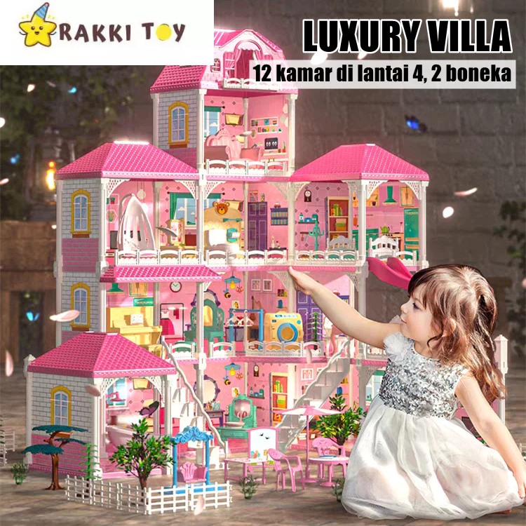 Mainan Rumah-Rumahan Anak Ekstra Besar | Mainan Rumah-Rumah Barbie Ukuran Besar | Mainan DIY Princes