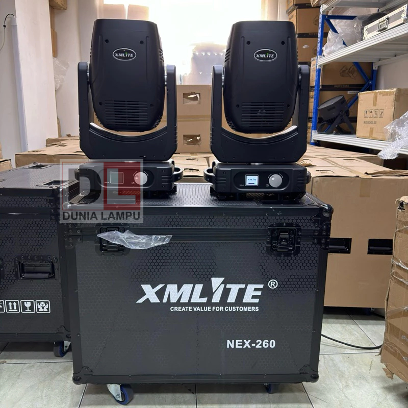 TERBARU XMLITE BEAM 260 moving head termasuk flightcase 2in1 lampu sorot panggung studio 260W TERMUR