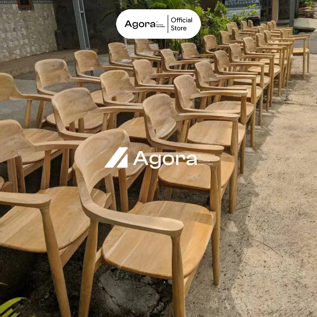 Kursi cafe hirosima Kursi makan hirosima jati mentah