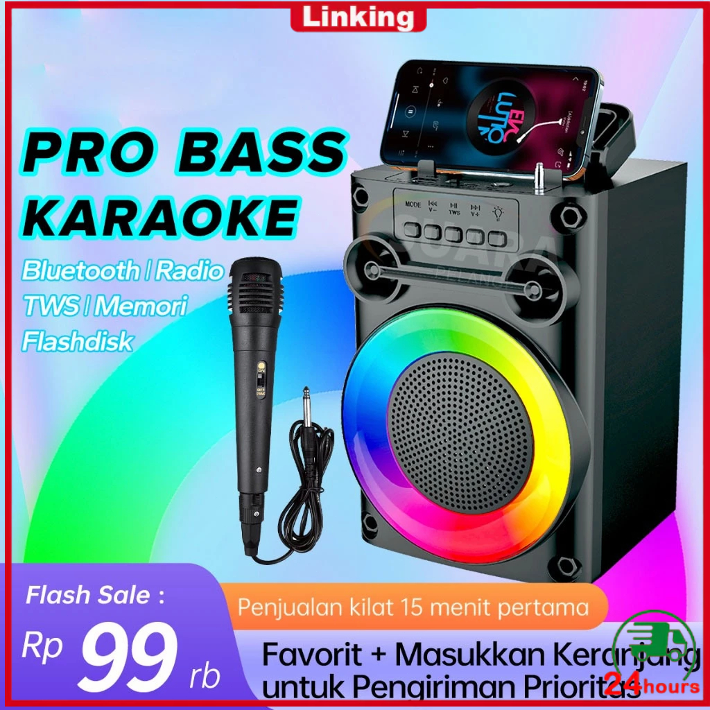 【COD】Speaker Bluetooth Karaoke Protable Super Bass Polytron Besar Original Mini Wireless Musik Box F