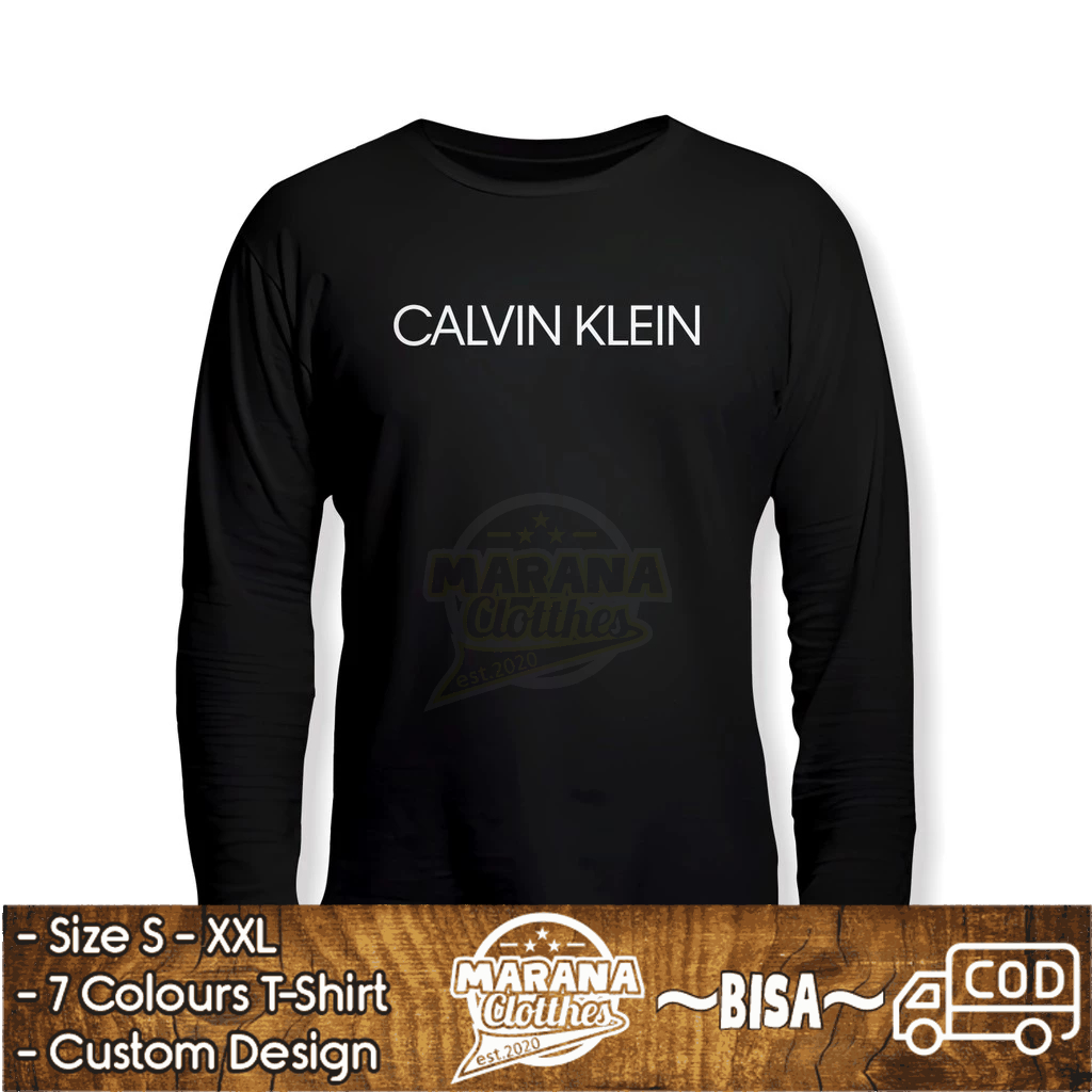 Kaos Calvin Klein Logo Lengan Panjang Kaos Distro