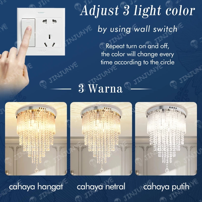 Lampu Plafon Kristal Modern LED Lampu Hias Ruang Tamu Mewah Elegan 6-layer Crystal Untuk Ruang Tamu/Kamar Tidur/Cafe/Hotel Lampu Plafon Minimalis termasuk E14 bohlam K9 Crystal Ceiling Lamp JINY