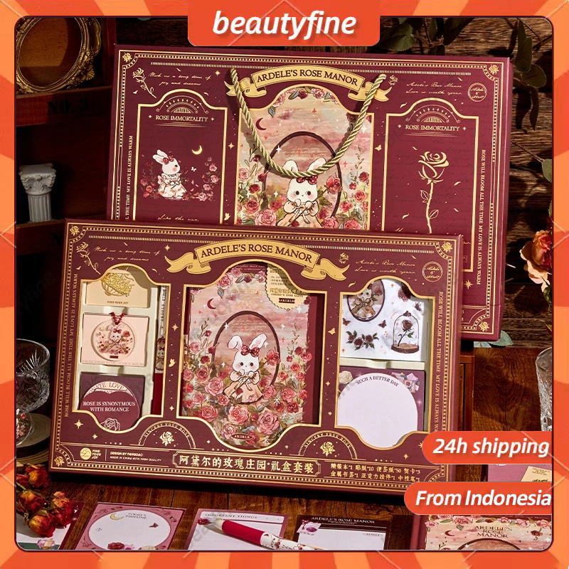 

【COD】Taman mawar Adele/ Empat gaya 7 IN 1 Handbook Gift Box Student Handbook Gift Pack Cute INS Handbook Set Handbook