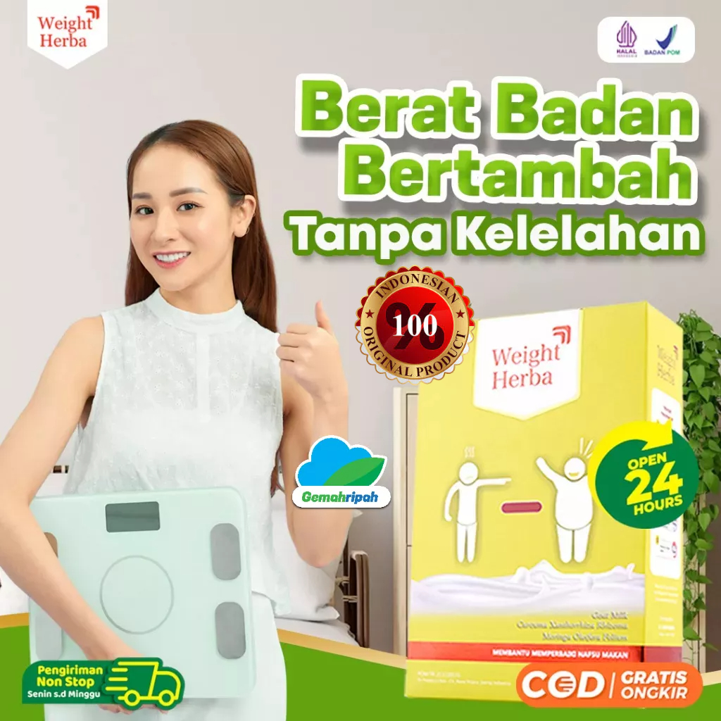 

Susu Weight Herba - Penambah & Penggemuk Berat Badan Cepat / Nafsu Makan dan Melancarkan Sistem Pencernaan Dalam Tubuh Original 200gr Gemah Ripah