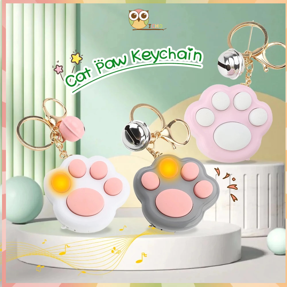 JCHO Funny Cat Paw Push Fidget Game Keychain Mainan Musik Anak Lovely Fidget Toy