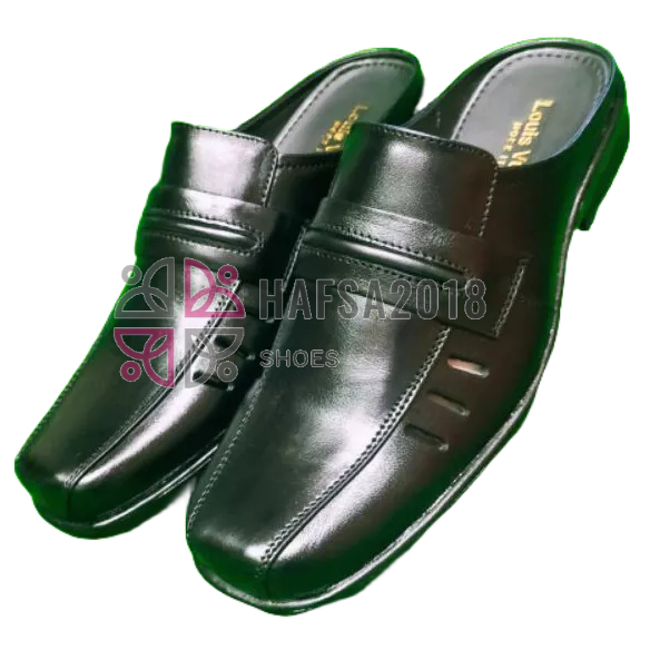 Sandal Bustong Kulit Asli Pria Formal Santai / Sepatu Selop Elegan Awet & Nyaman Dipakai Seharian