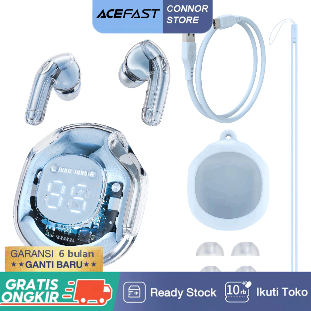 ACEFAST NEW Earphone T8 ice blue