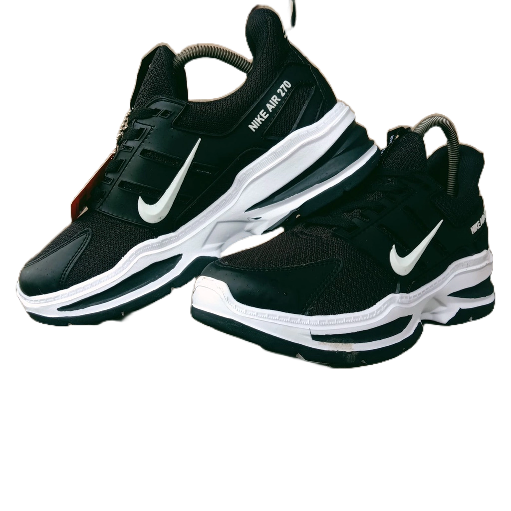 SEPATU  SNEAKERS PRIA HITAM LIS PUTIH KEREN