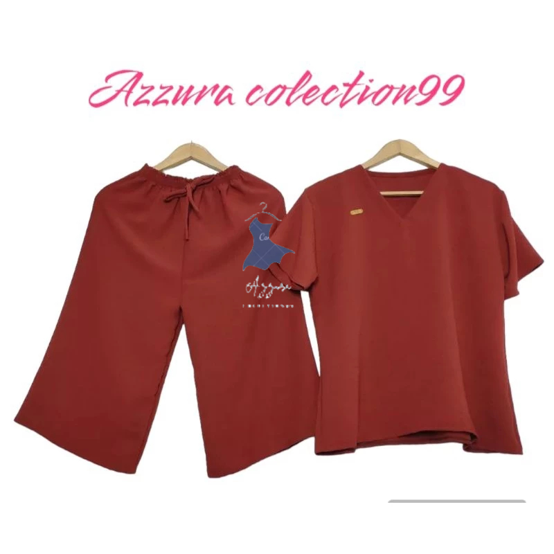 Cod Terlaris Setelan Crinkle Andin/Baju Murah Setelan Crinkle Andin