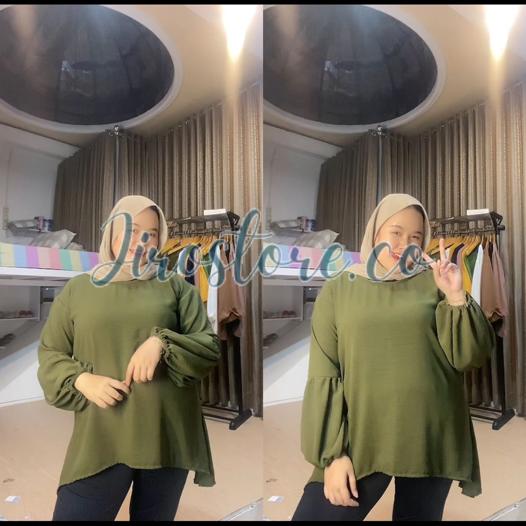 Bora Blouse / Tunik Balon / Blouse Kekinian / Atasan Korea / Blouse jumbo / Atasan Bigsize / Kemeja 